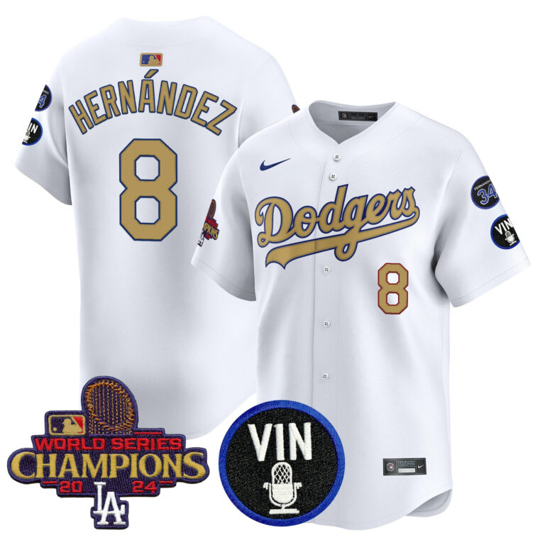 Men Los Angeles Dodgers #8 Hernandez white Sakura Edition Nike MLB 2025 Jersey style 5->los angeles dodgers->MLB Jersey